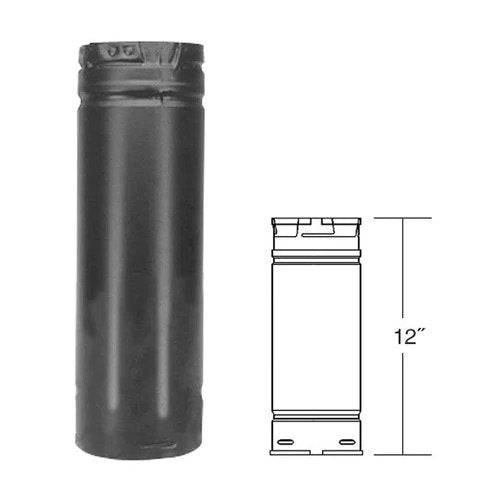 Duravent 3" x 12" Straight Chimney Pipe Black 3PVP-12B