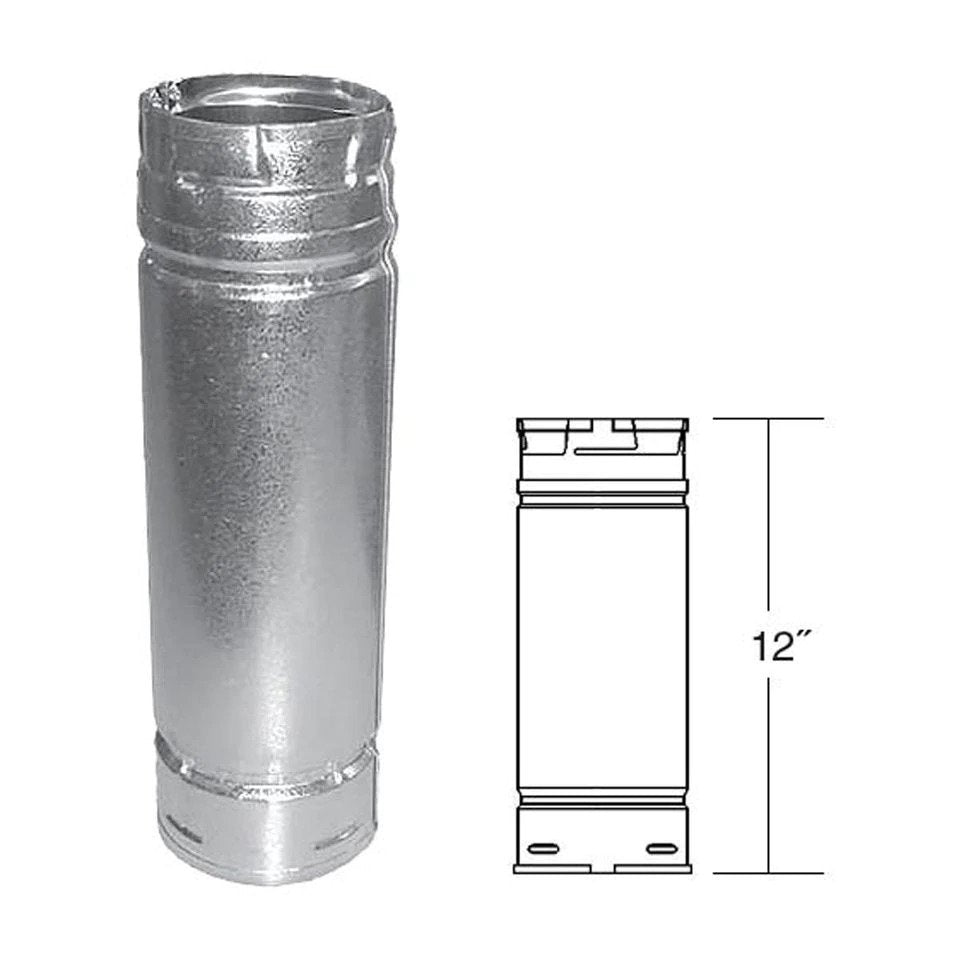 Duravent 4" x 12" Straight Length Chimney Pipe 4PVP-12