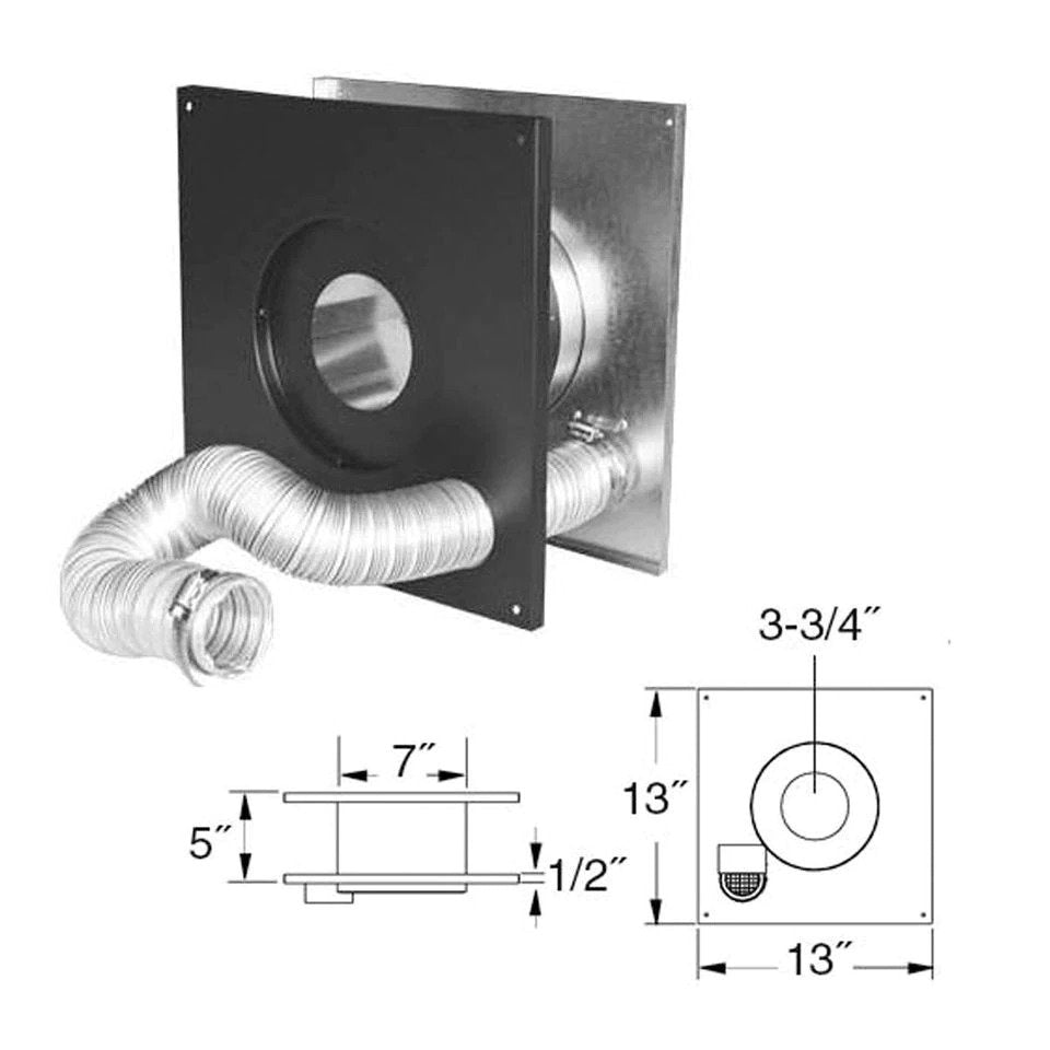 Duravent 4" PelletVent Pro Wall Thimble Air Intake Kit 4PVP-WTI