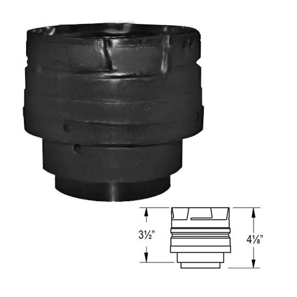 Duravent 3" PelletVent Pro 3" - 4" Black Increaser 3PVP-X4ADB