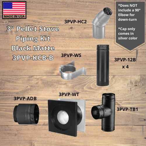 Comfortbilt Pellet Stove Piping Kit Black Matte