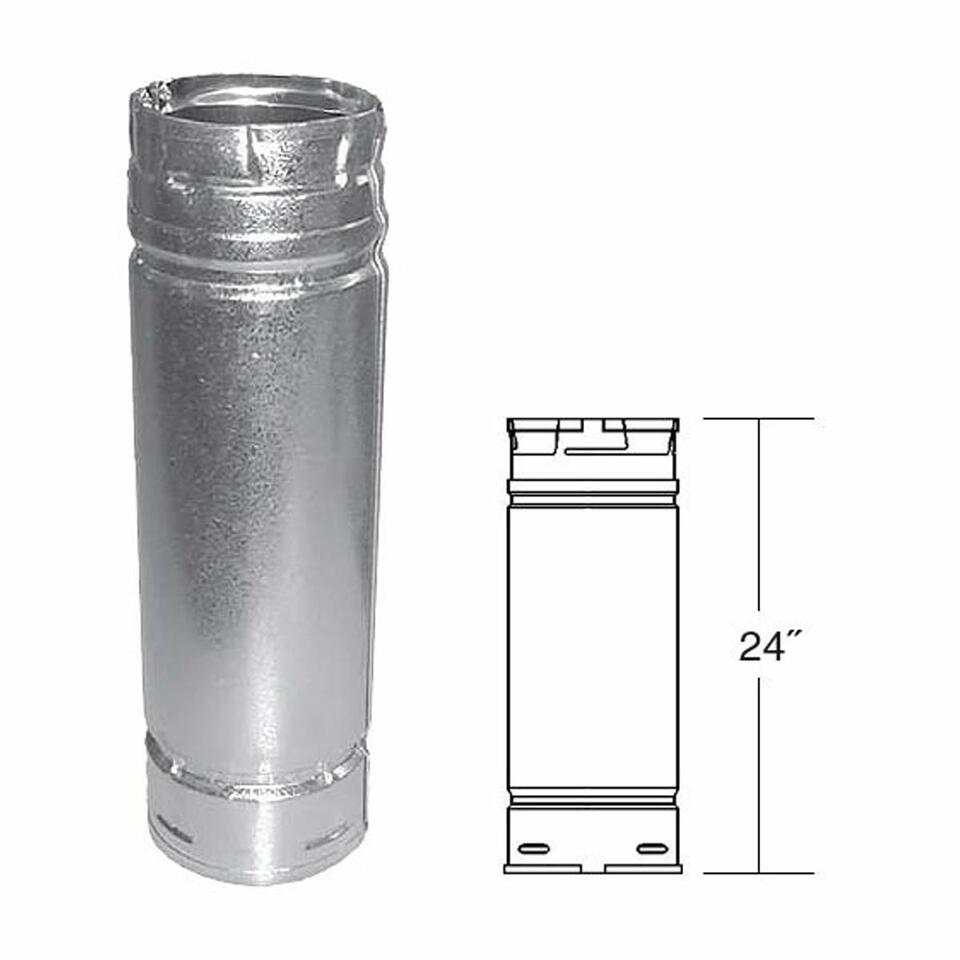 Duravent 4" x 24" PelletVent Pro Galvalume Pellet Stove Chimney Pipe 4PVP-24