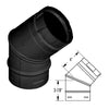 Duravent 4" PelletVent Pro Black 45 Degree Elbow 4PVP-E45B