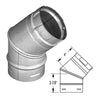 Duravent 4" PelletVent Pro Galvalume 45 Degree Elbow 4PVP-E45