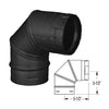 Duravent 4" PelletVent Pro Black 90 Degree Elbow 4PVP-E90B