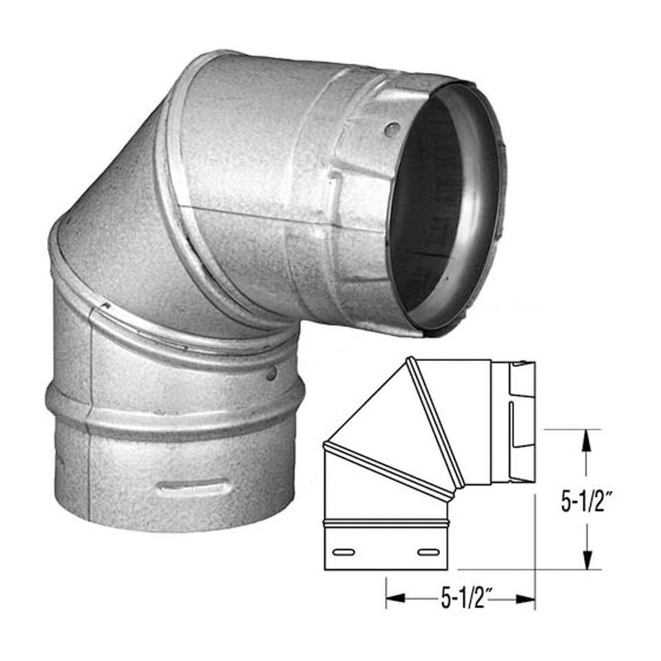 Duravent 4" PelletVent Pro Galvalume 90 Degree Elbow 4PVP-E90