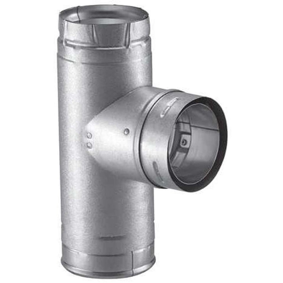 Duravent 4" PelletVent Pro Galvalume Single Tee with Clean-Out Tee Cap 4PVP-T1