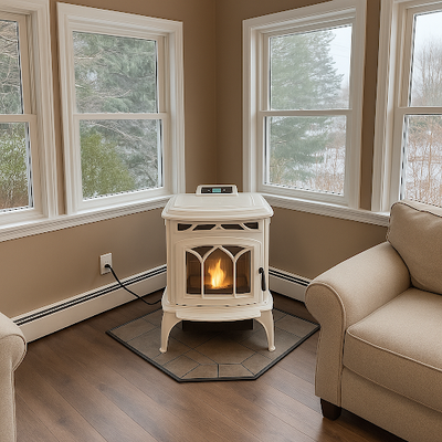 Dealer Exclusive: All-Cast HP75C Pellet Stove - Gloss Cream White ($100 Reservation)