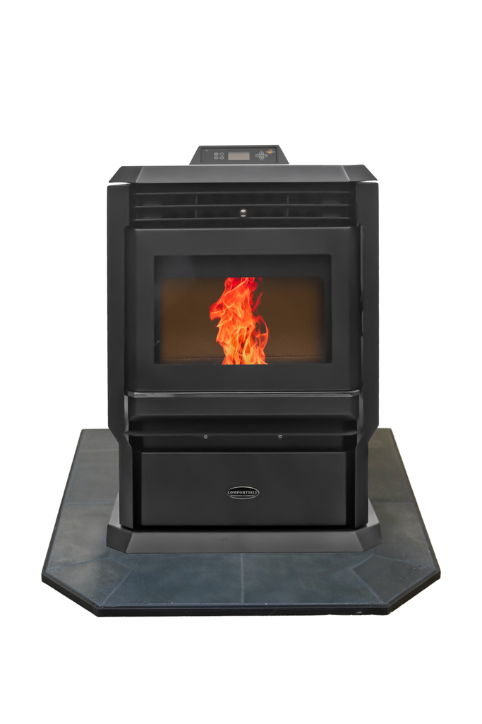 COMBO DEAL- HP61 Pellet Stove with 36" Black Copper Flat Wall Hearth Pad