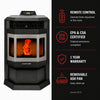 HP22-SS 2,400 sq. ft. Pellet Stove with 55-lb Hopper in Black with Stainless Steel Trim