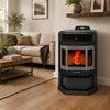 HP22-SS 2,400 sq. ft. Pellet Stove with 55-lb Hopper in Black with Stainless Steel Trim