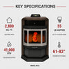 HP22-Bronze-SS 2,400 sq. ft. Pellet Stove with 55-lb Hopper in Bronze and Stainless Steel Trim
