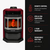 HP22-Burgundy-SS 2,400 sq. ft. Pellet Stove with 55-lb Hopper in Burgundy and Stainless Steel Trim