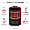 ComfortBilt HP22-SS Pellet Stove Burgundy Stainless Steel Trim