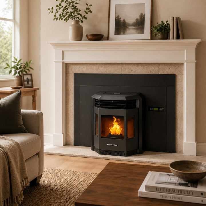 HP22i-Black 2,800 sq. ft. Pellet Stove Fireplace Insert with a 47