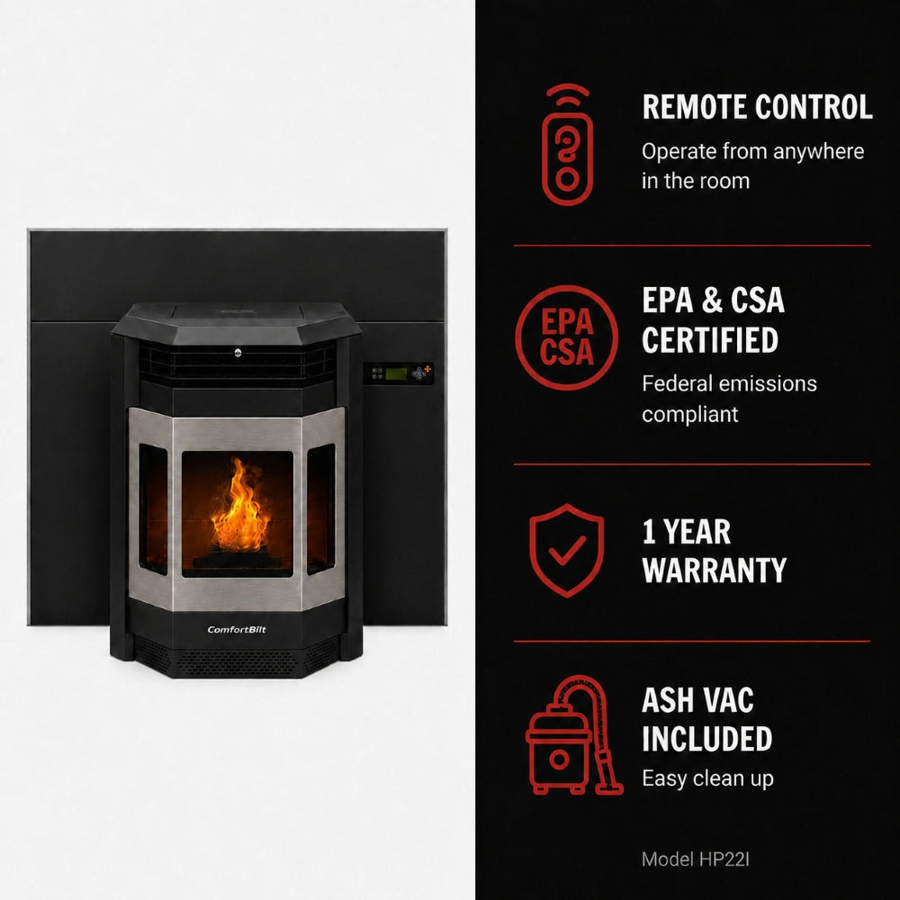 ComfortBilt HP22I-SS Pellet Stove Fireplace Insert - ComfortBilt