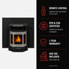 HP22i-Black-SS 2,800 sq. ft  Pellet Stove Fireplace Insert with a 47-lb Hopper in Black and Stainless Steel