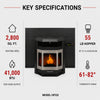 HP22i-Black-SS 2,800 sq. ft  Pellet Stove Fireplace Insert with a 47-lb Hopper in Black and Stainless Steel