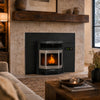 HP22i-Black-SS 2,800 sq. ft  Pellet Stove Fireplace Insert with a 47-lb Hopper in Black and Stainless Steel