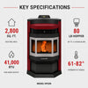ComfortBilt HP22-N SS Pellet Stove Burgundy