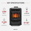 HP22 2,400 sq. ft. Pellet Stove with 55-lb Hopper in Black