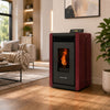 Alpine by ComfortBilt HP40 -Compact Small Pellet Stove Red  Retro/ Art Deco