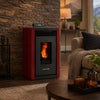 Alpine by ComfortBilt HP40 -Compact Small Pellet Stove Red  Retro/ Art Deco