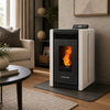 Alpine by ComfortBilt HP40 - Compact Small Pellet Stove In White Art Deco/Retro