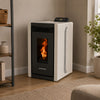 Alpine by ComfortBilt HP40 - Compact Small Pellet Stove In White Art Deco/Retro