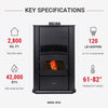 Alpine by ComfortBilt HP42 Pellet Stove 120LB Hopper - 87.5% America's MOST Efficient Pellet Stove