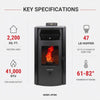 HP50S-Black 2,200 sq. ft. Pellet Stove with a 47-lb Hopper in Black