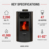HP50S-Bronze 2,200 sq. ft. Pellet Stove with a 47-lb Hopper in Bronze