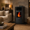 HP50S-Brown 2,200 sq. ft. Pellet Stove with a 47-lb Hopper in Bronze