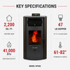 HP50S-Brown 2,200 sq. ft. Pellet Stove with a 47-lb Hopper in Bronze