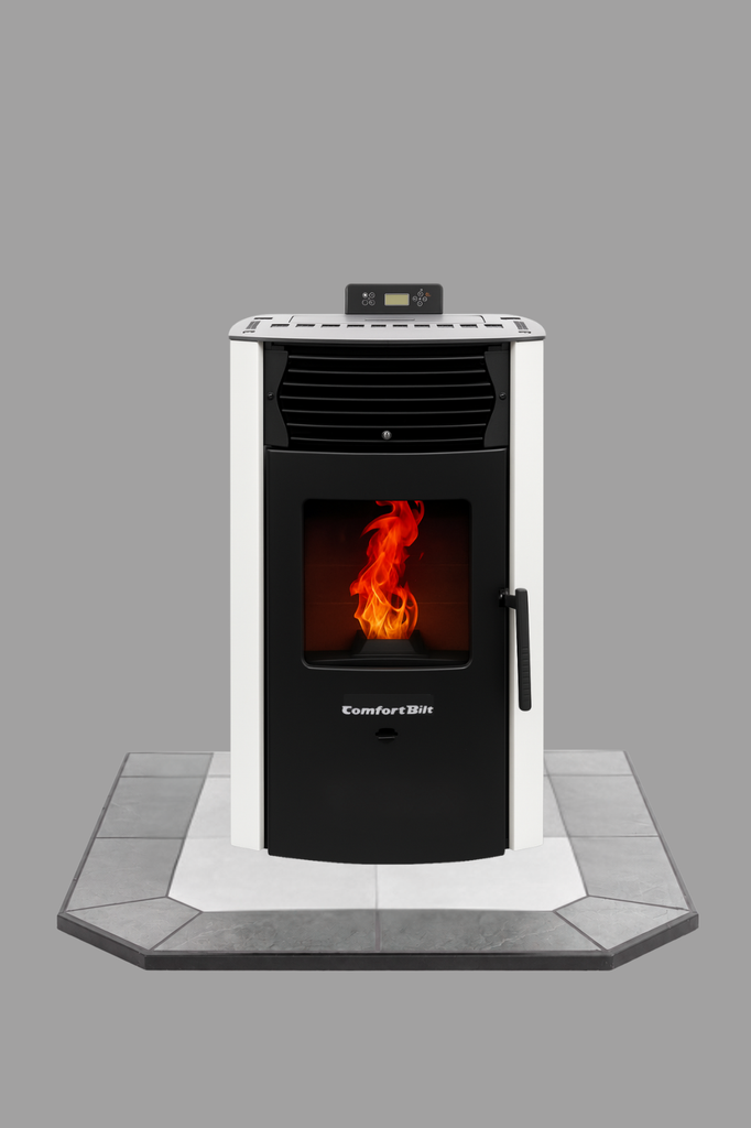 COMBO DEAL- HP50S White Pellet Stove with 36" Lunar Frost Hearth Pad