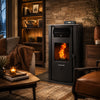 HP50S-Black 2,200 sq. ft. Pellet Stove with a 47-lb Hopper in Black
