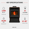 ComfortBilt HP61 Pellet Stove Dark Brown