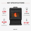ComfortBilt HP61 Pellet Stove Charcoal