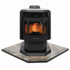COMBO DEAL- HP21 Pellet Stove with 40" Iron Fog Corner Hearth Pad