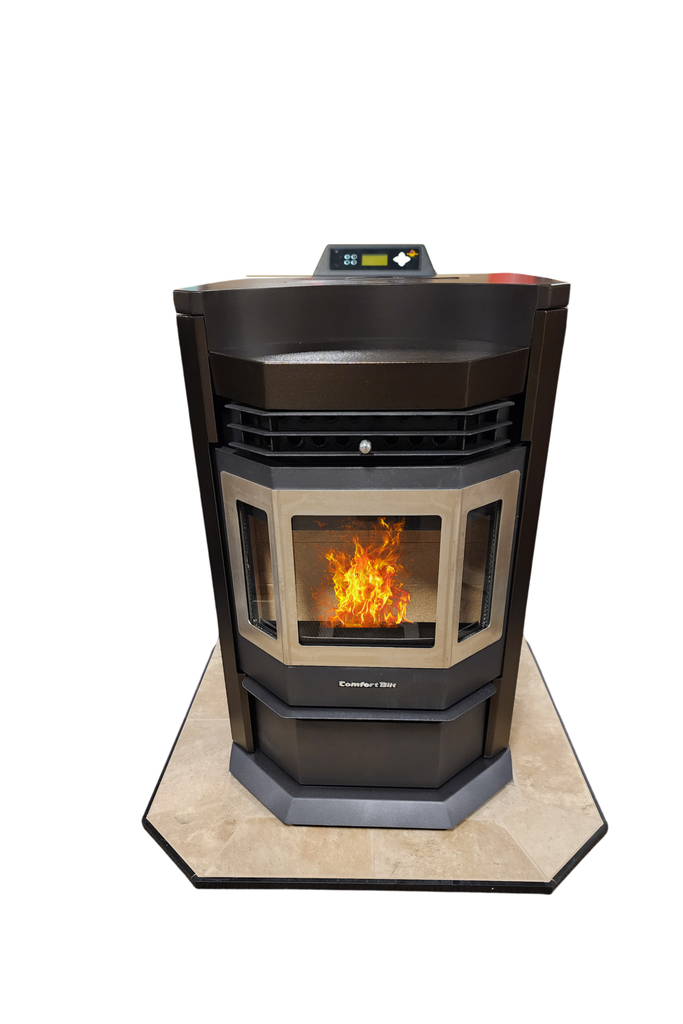 COMBO DEAL- HP22N Brown SS Pellet Stove with 36" Sandstone Hearth Pad. Regular Price $3148