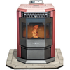 COMBO DEAL- HP22 Burgundy Pellet Stove with pewter Hearth Pad