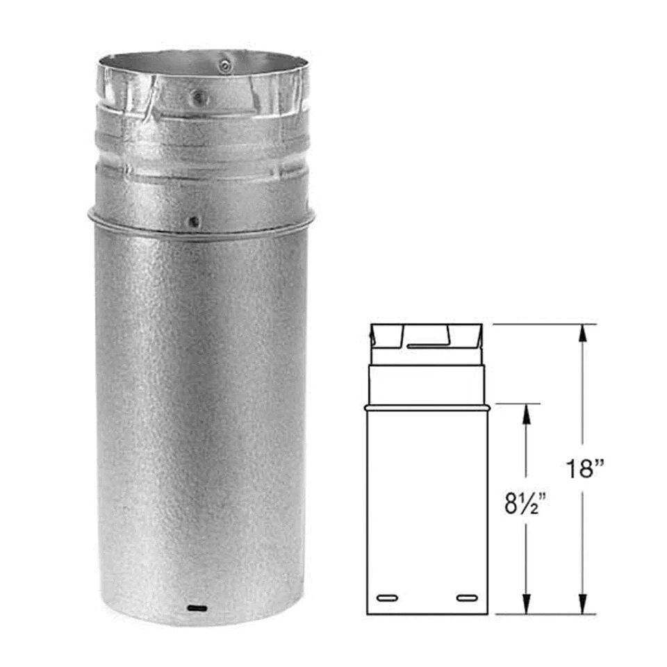 Duravent 4" x 18" Adjustable Galvalume Pellet Chimney Pipe 4PVP-18A