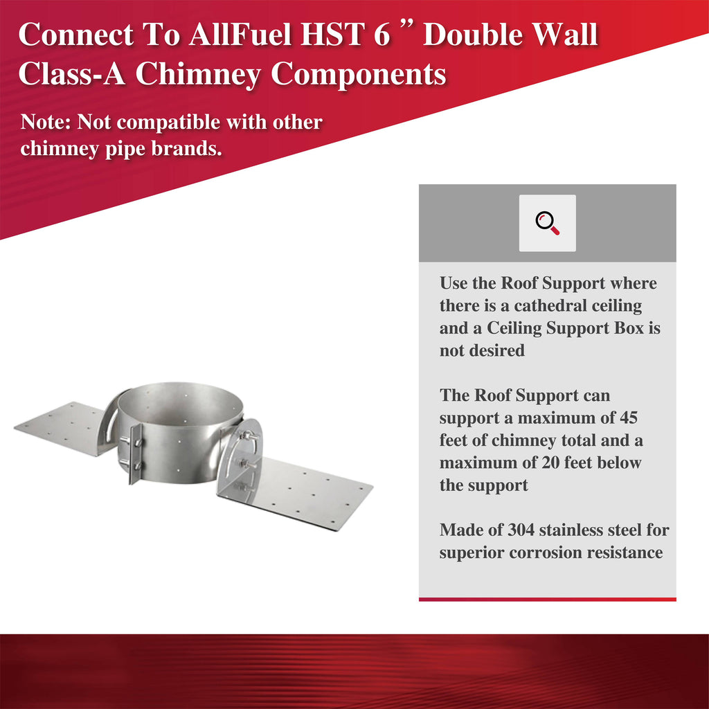AllFuelHST Roof Support for 6" Inner Diameter Chimney Pipe