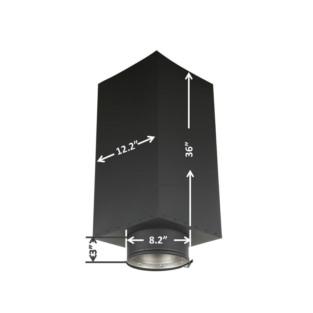 ALLFUEL HST 8 In. X 11 In. Square Ceiling Support For Double Wall Chimney Pipe BL